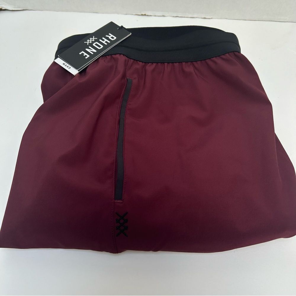 Rhone NWT 5" Mako Tech Short Unlined Maroon Standard Fit Elastic Waist size XXL